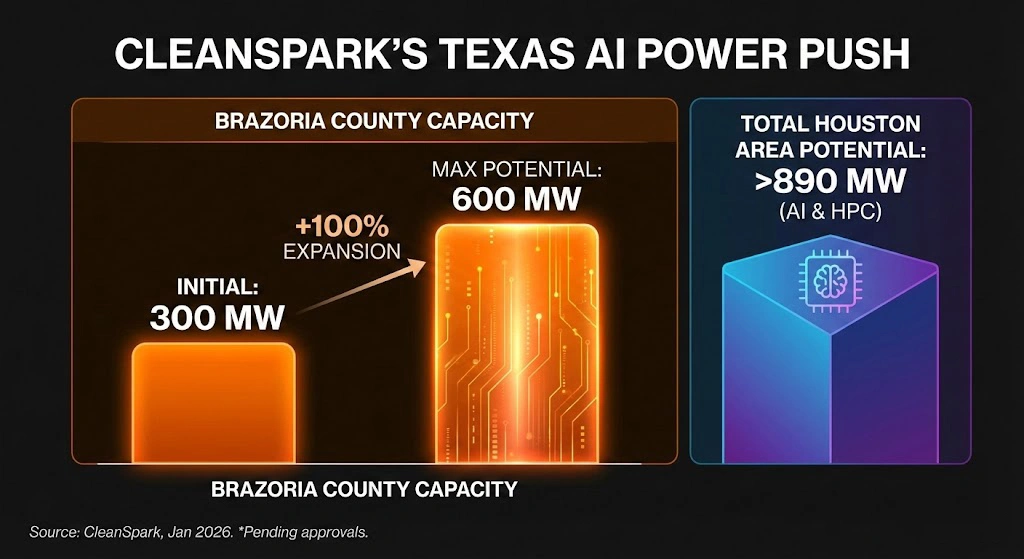 CleanSpark Shares Rise as Miner Adds 600MW AI Capacity in Texas